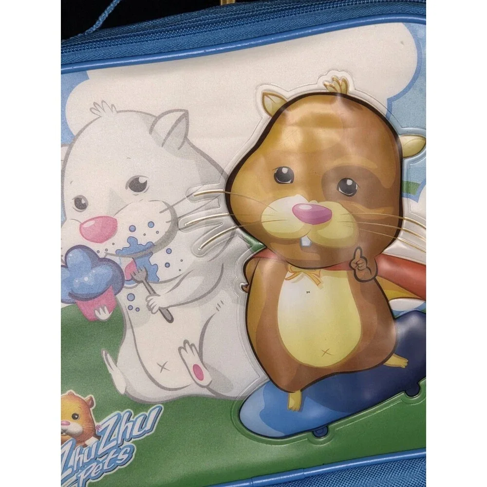 Zhu Zhu Pets Insulated Lunch Box Blue Kids Lunch Bag Hamster Cartoon